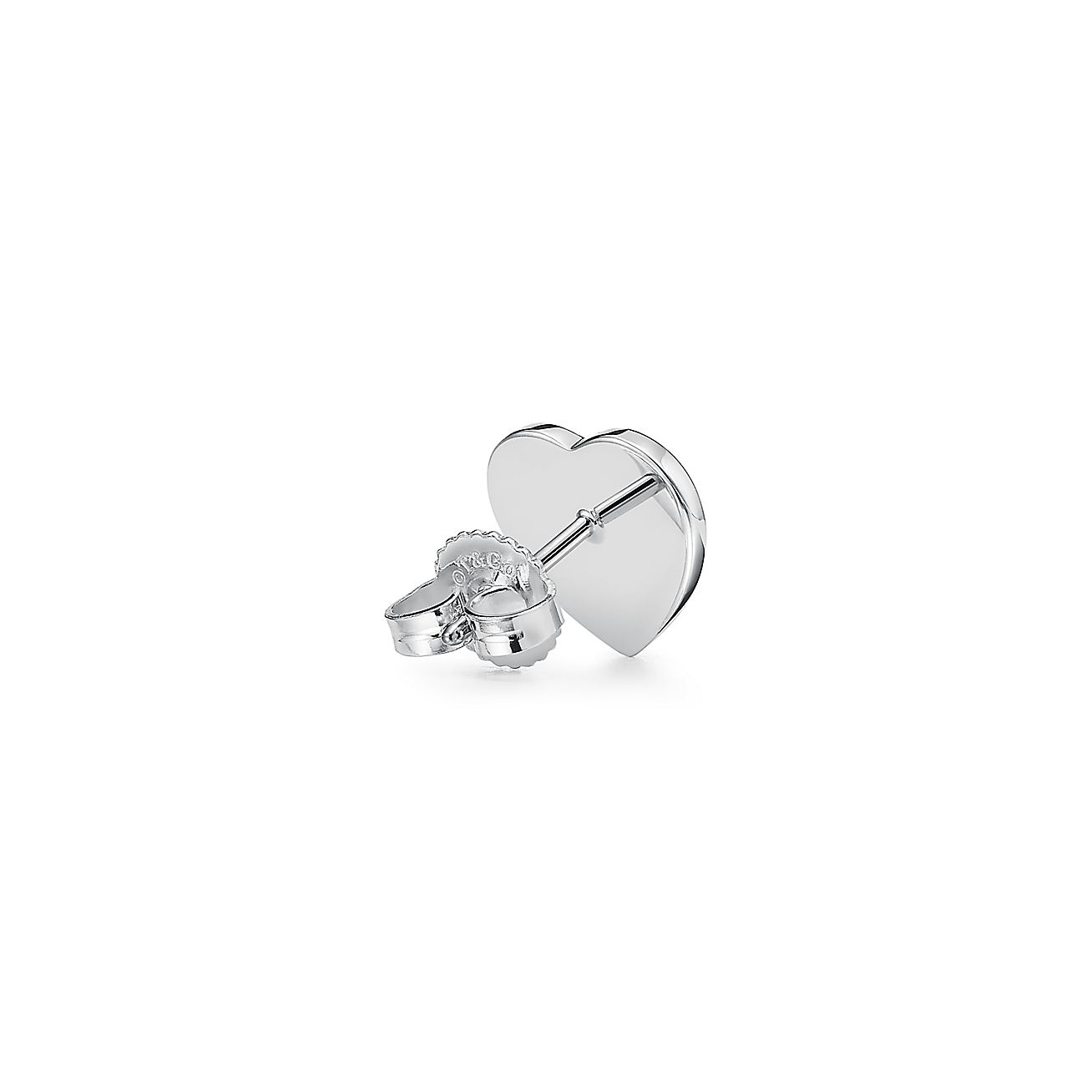 Return to 庐 Heart Tag Earrings in Sterling Silver with a Diamond, Mini