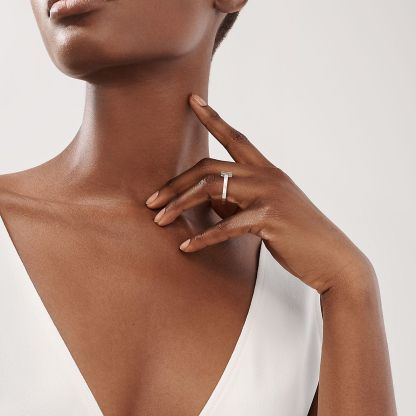 T Square Ring in Silver