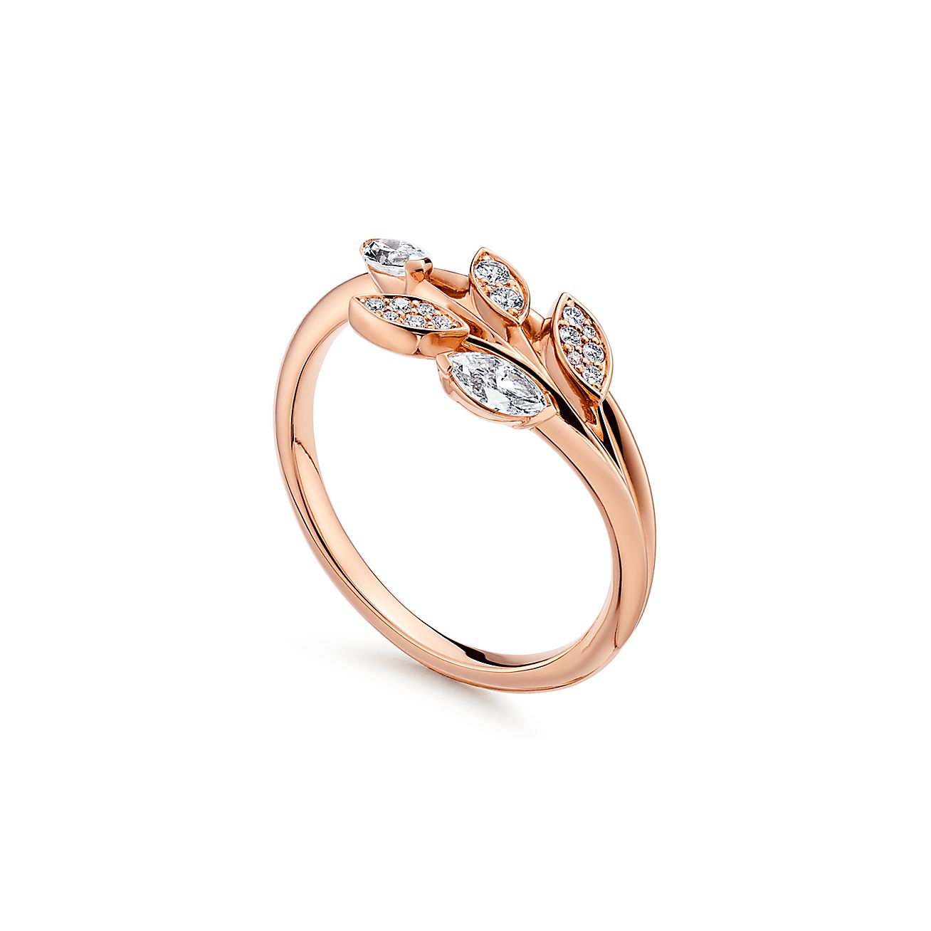 Victoria庐 Diamond Vine Ring in 18k Rose Gold
