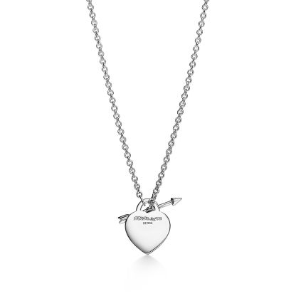 Return to 庐 Lovestruck Heart Tag Pendant in Silver, Small
