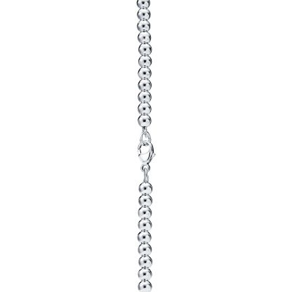 Return to 庐 Heart Tag Bead Necklace in Silver with a Diamond, Small