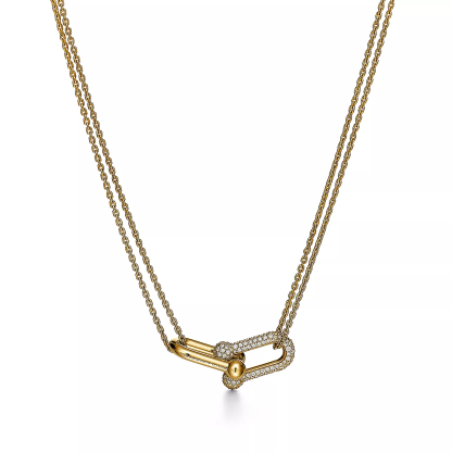 HardWear Link Pendant in Yellow Gold with Pave Diamonds
