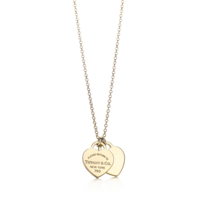 Return to Mini Double Heart Tag Pendant