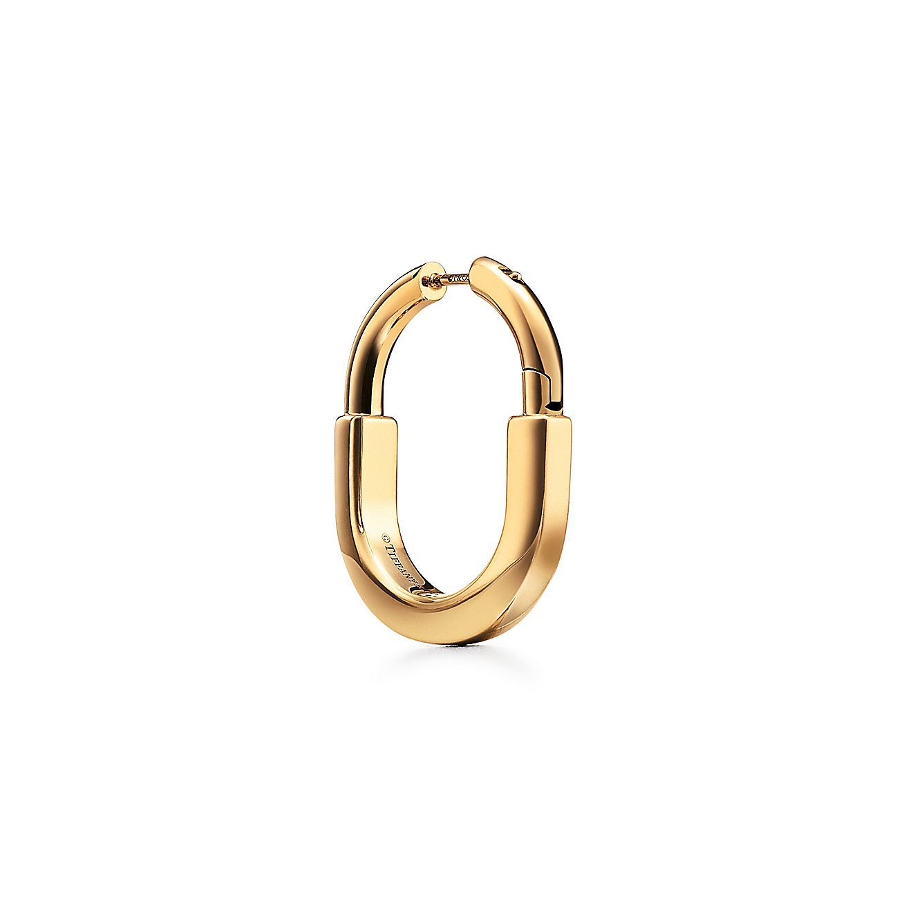 Lock Earrings in Yellow Gold, Medium