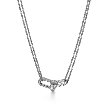 HardWear Link Pendant in White Gold with Pave Diamonds
