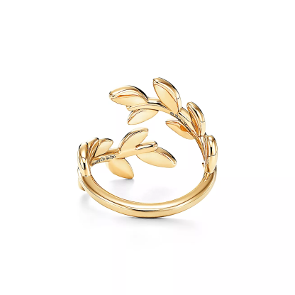 Paloma Picasso庐 Olive Leaf Bypass Ring in Yellow Gold