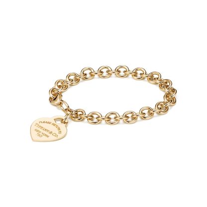 Return to 庐 Heart Tag Bracelet in Yellow Gold, Medium