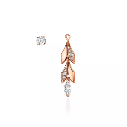 Victoria庐 Vine Convertible Drop Earrings in Rose Gold with Diamonds