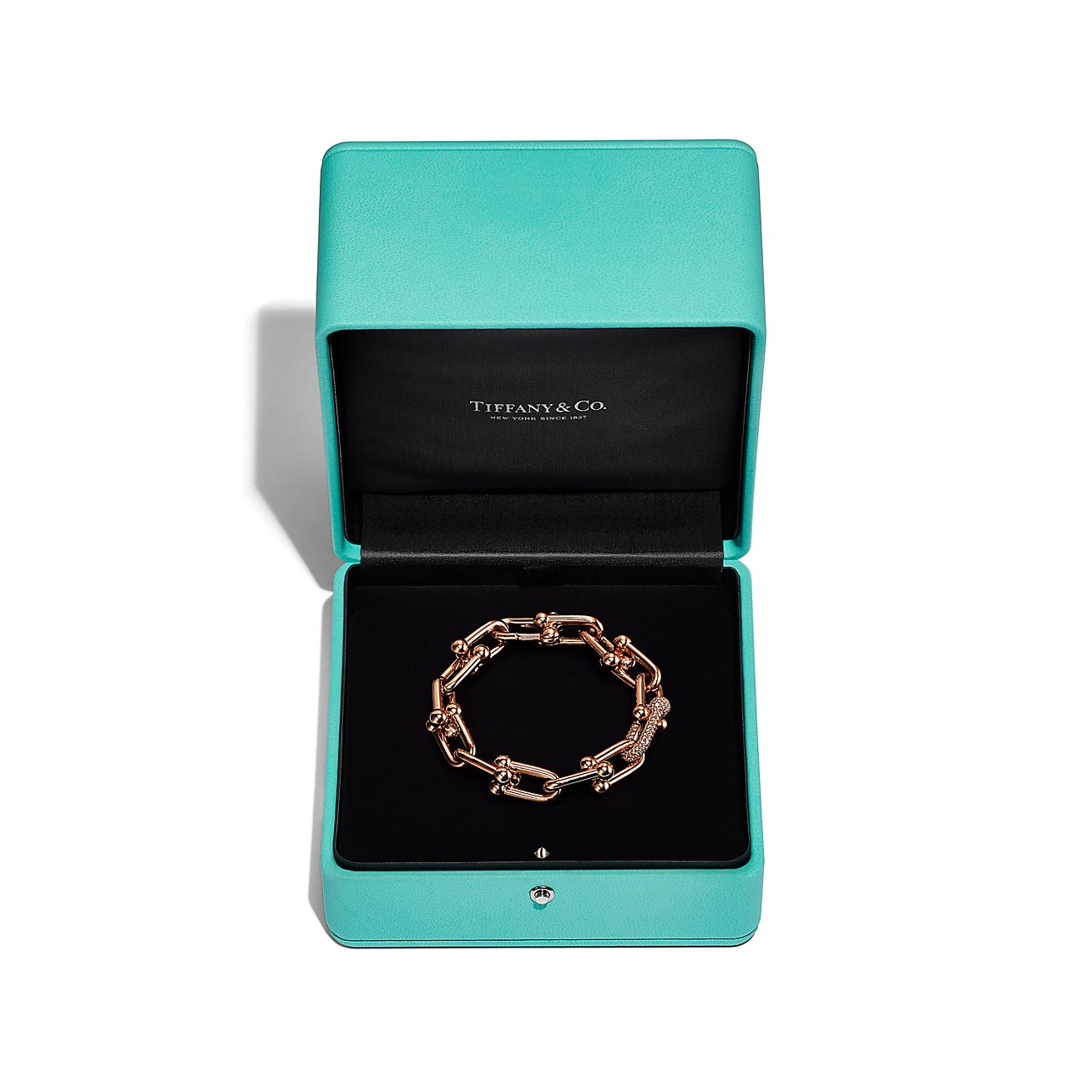 HardWear Large Link Bracelet in Rose Gold with Diamonds