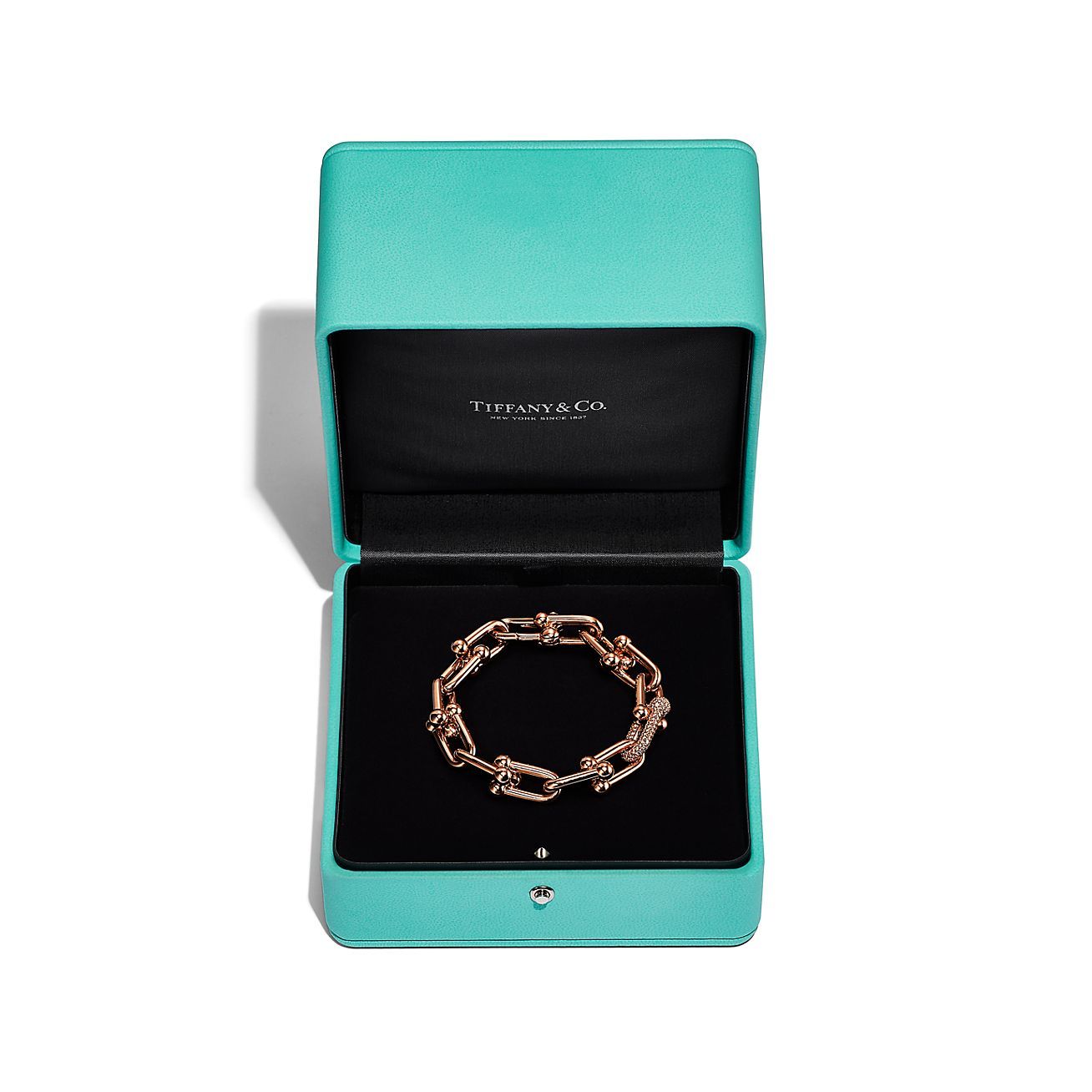 HardWear Large Link Bracelet in Rose Gold with Diamonds