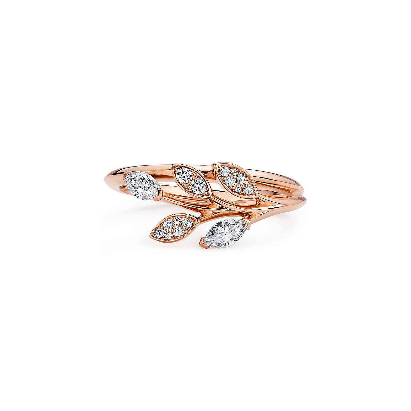 Victoria庐 Diamond Vine Ring in 18k Rose Gold