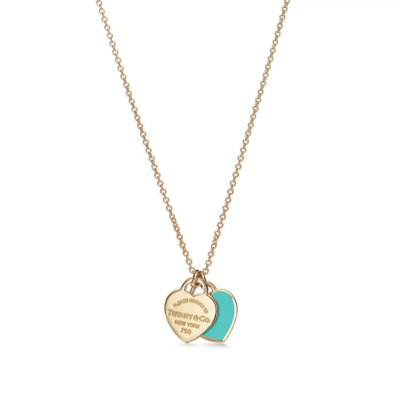 Return to 庐 Mini Double Heart Tag Pendant