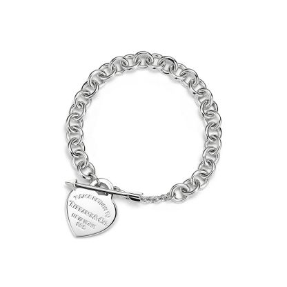 Return to 庐 Lovestruck Heart Tag Bracelet in Silver, Medium