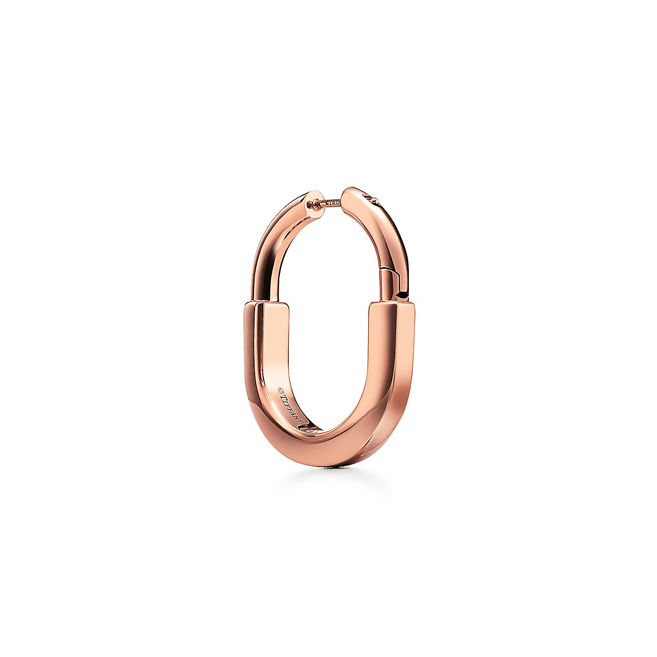 Lock Earrings in Rose Gold, Medium