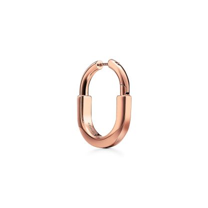 Lock Earrings in Rose Gold, Medium