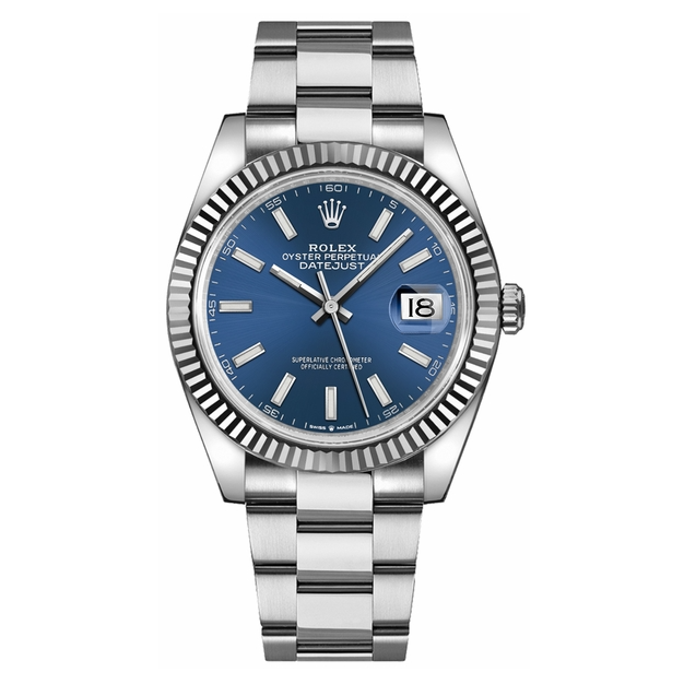 Datejust 41 Blue Dial Oyster Bracelet Watch 126334-0001