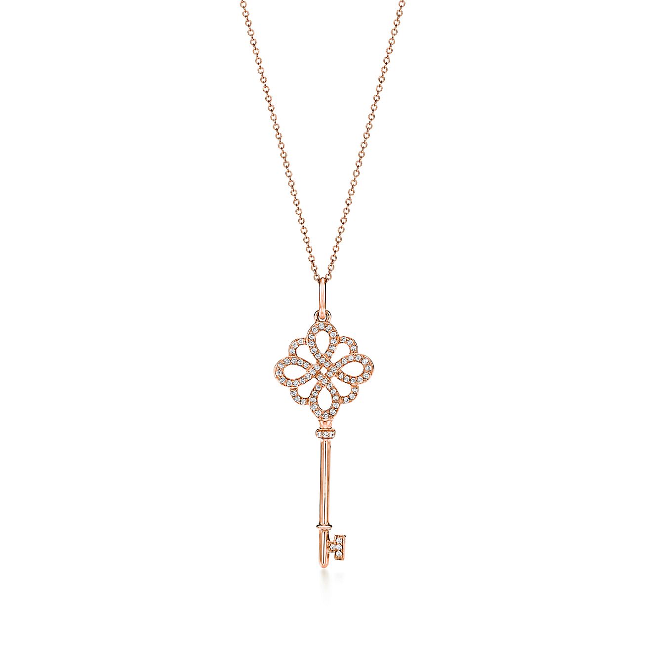 Keys knot key in 18k rose gold with diamonds