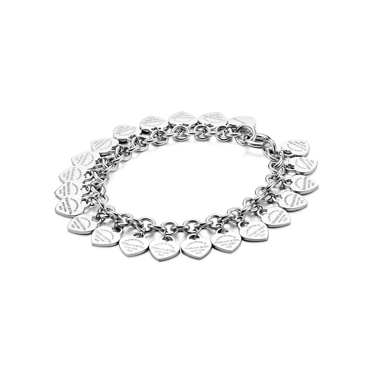 Return to 庐 Multi-heart Tag Bracelet in Silver