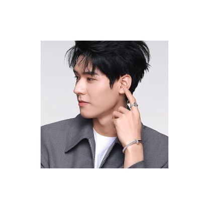 T T1 Ring in White Gold with Diamonds, 4.5 mm Wide