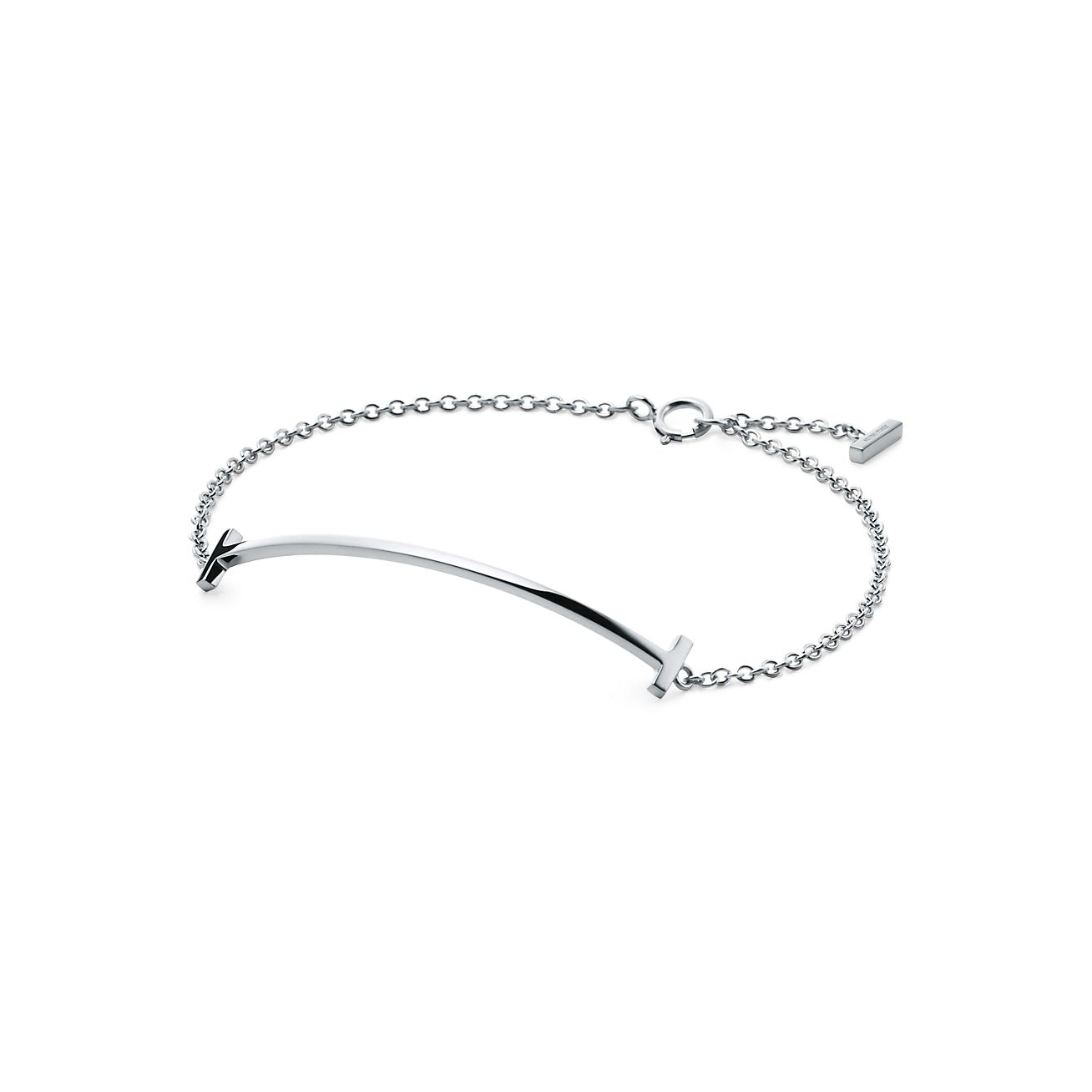 T Smile Bracelet in White Gold