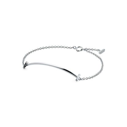 T Smile Bracelet in White Gold