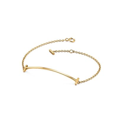 T Smile Bracelet in Yellow Gold