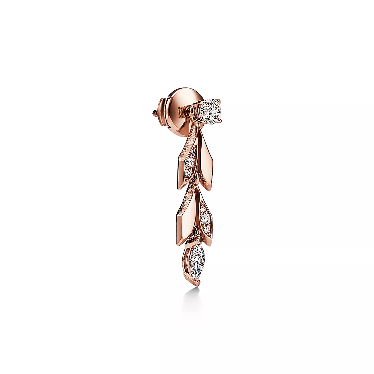 Victoria庐 Vine Convertible Drop Earrings in Rose Gold with Diamonds