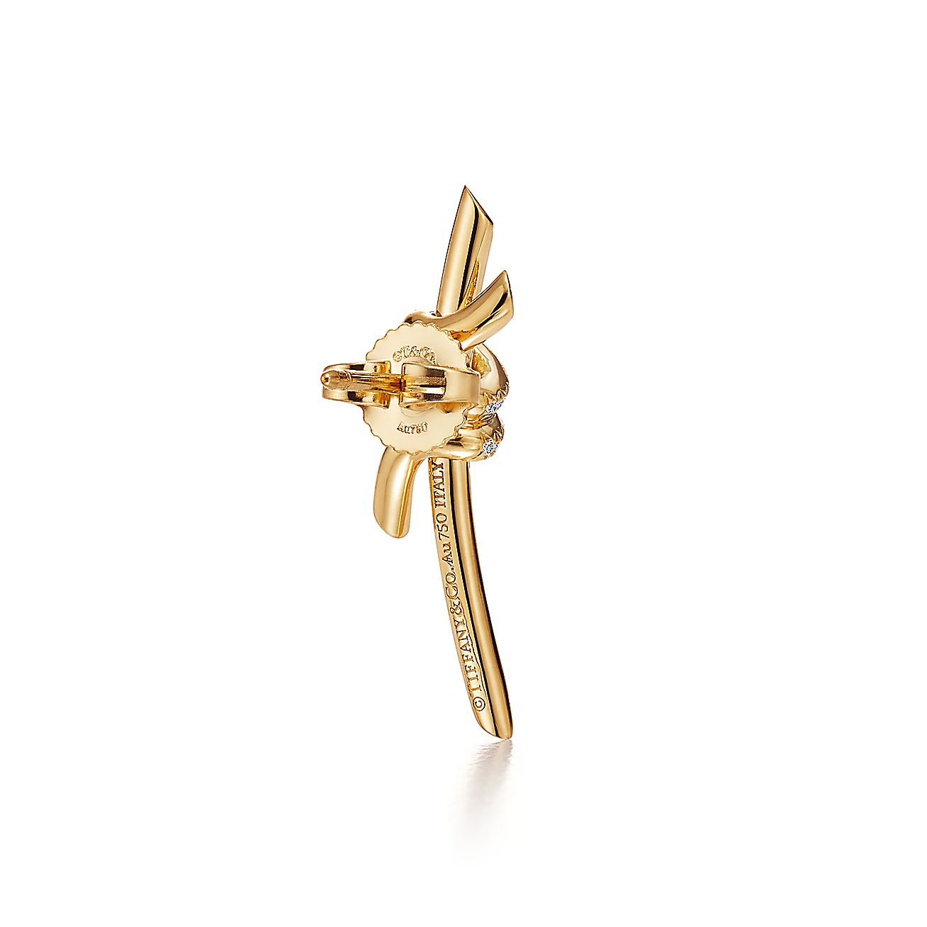 Knot Earrings in Yellow Gold with Diamonds