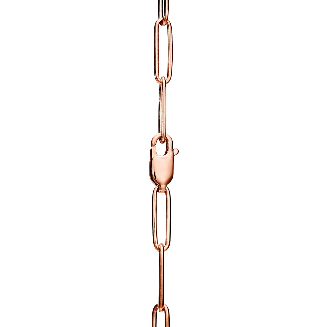 Lock Pendant in Rose Gold with Diamonds, Large