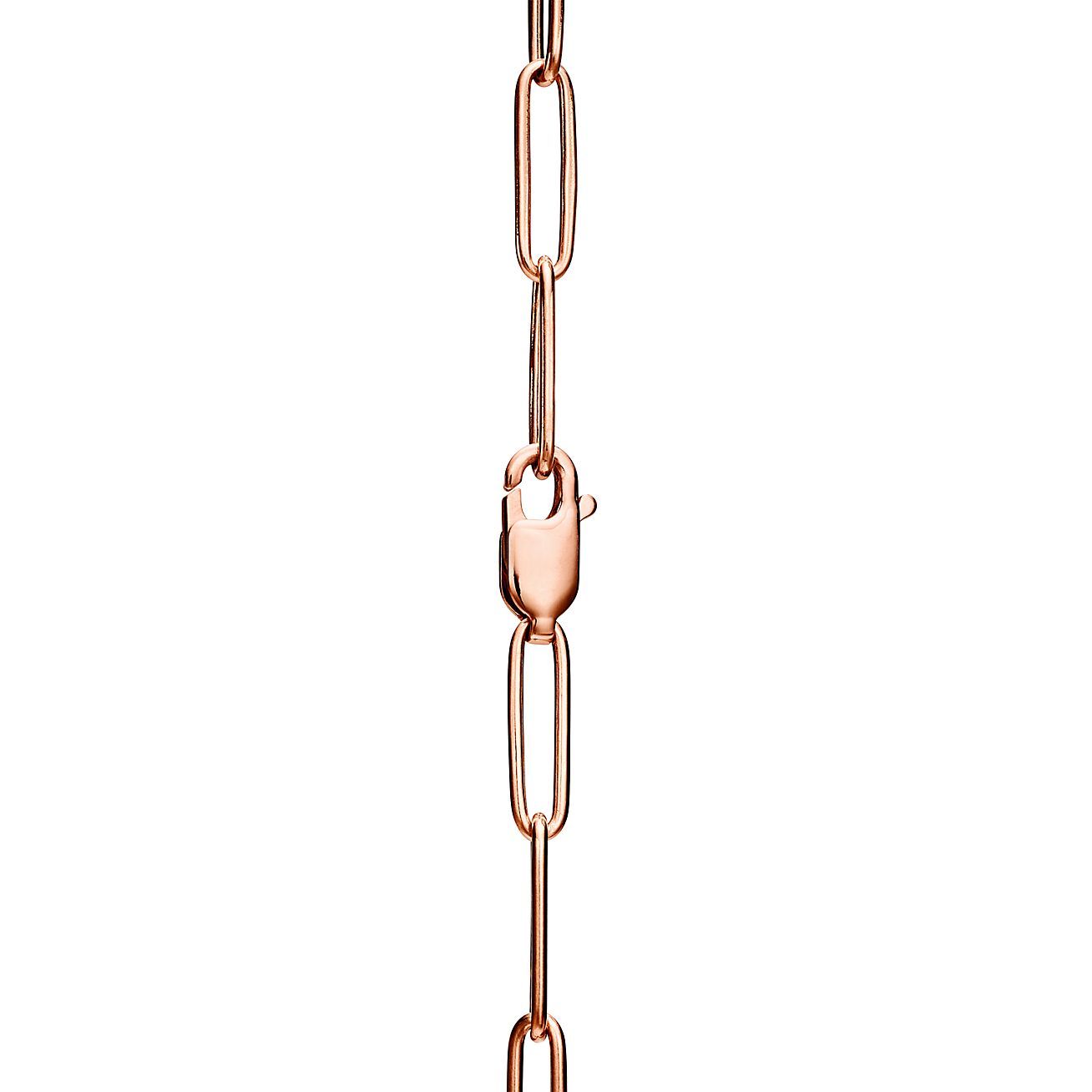 Lock Pendant in Rose Gold with Diamonds, Large