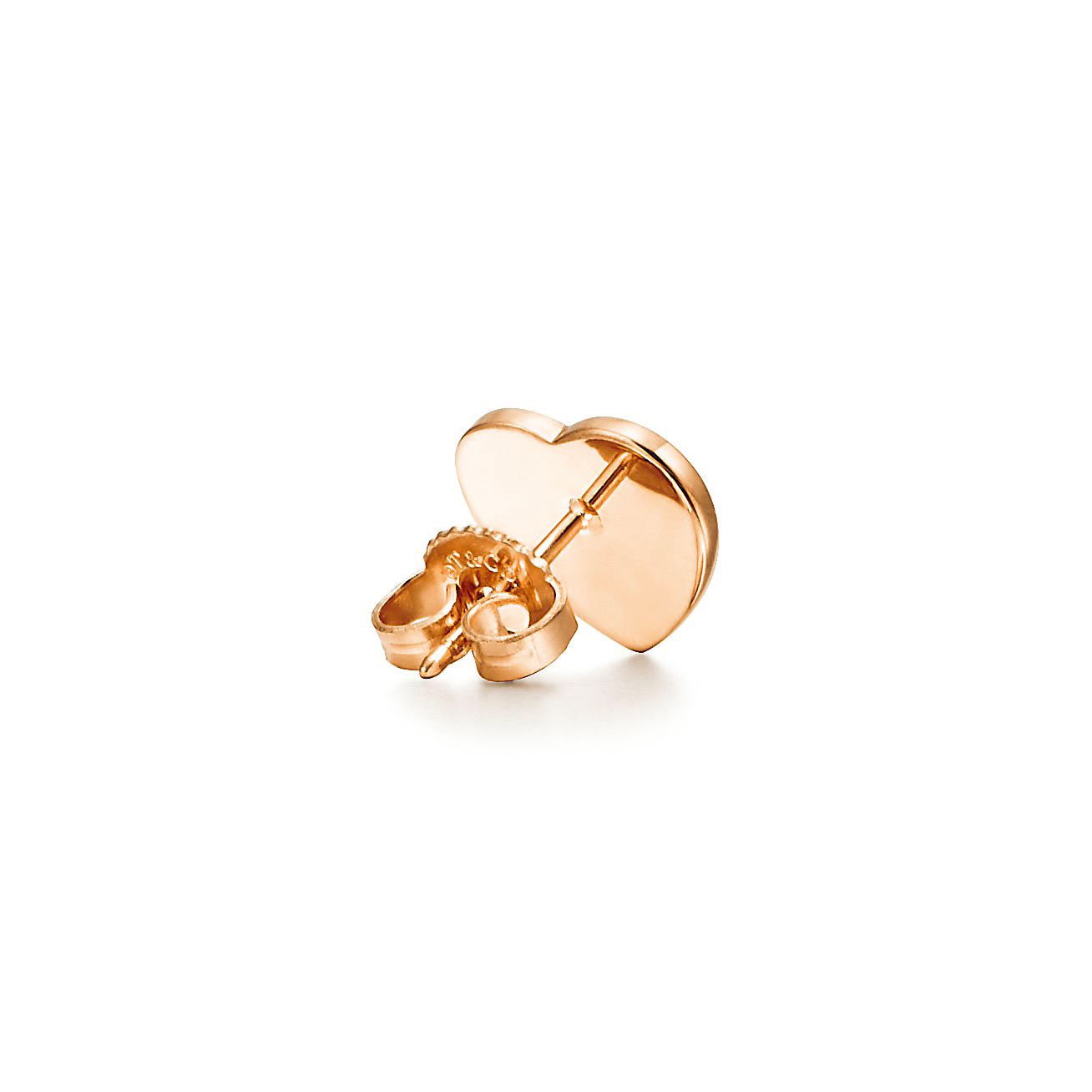 Return to 庐 Heart Label Stud Earrings rose gold, mini