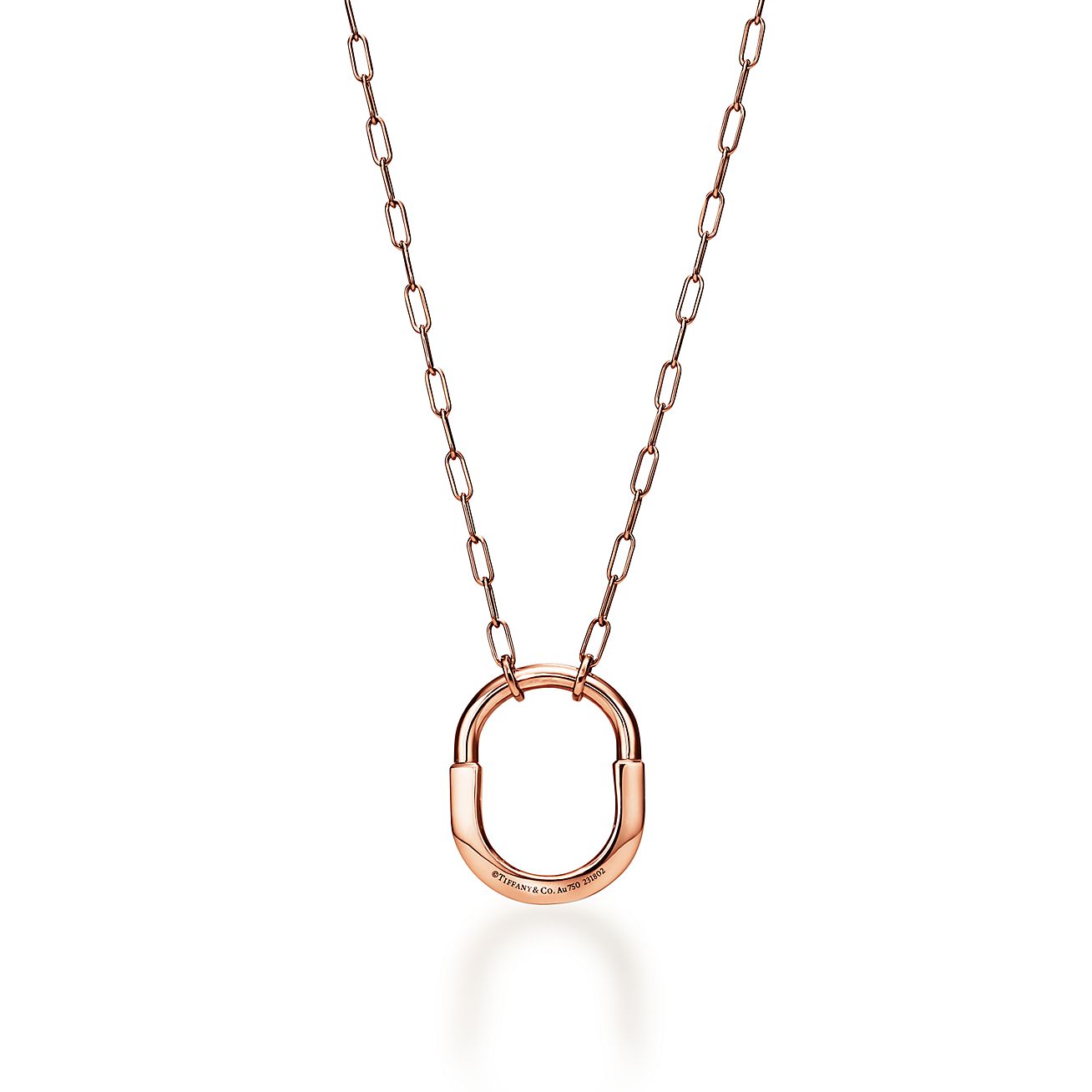 Lock Pendant in Rose Gold, Medium