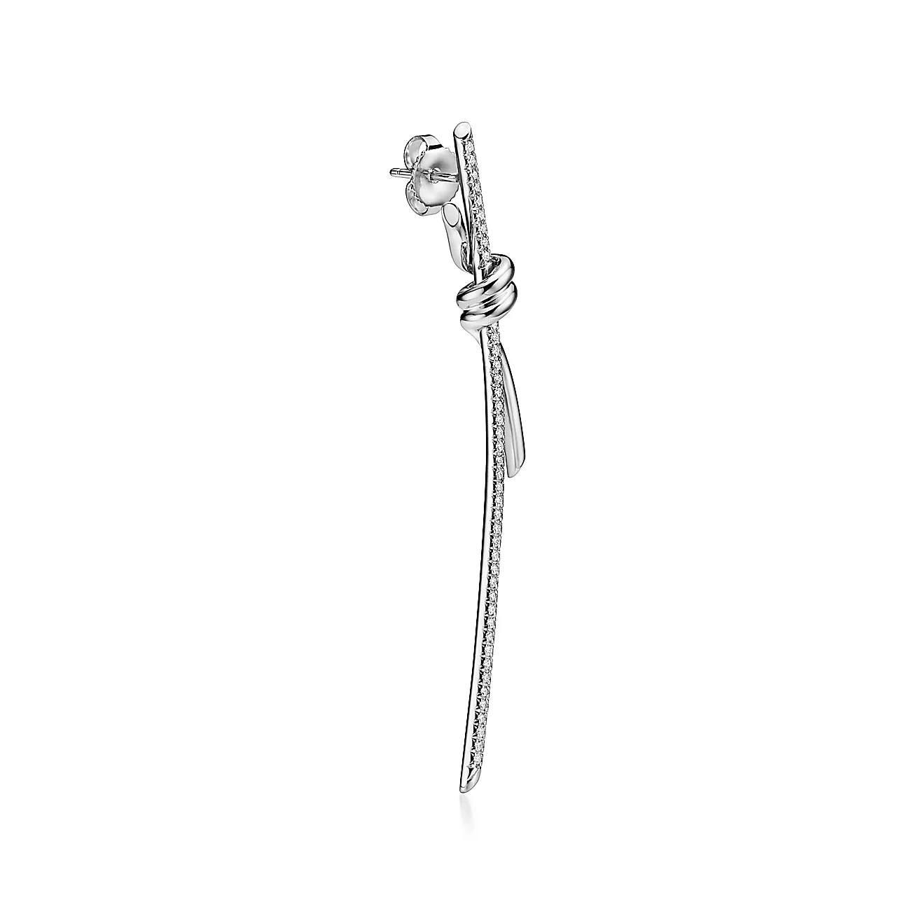 Knot Drop Earrings in White Gold with Diamonds
