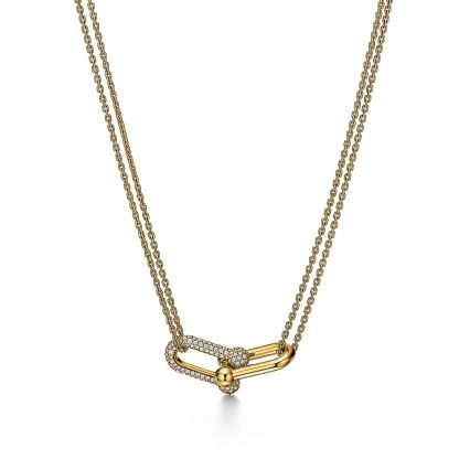 HardWear Link Pendant in Yellow Gold with Pave Diamonds