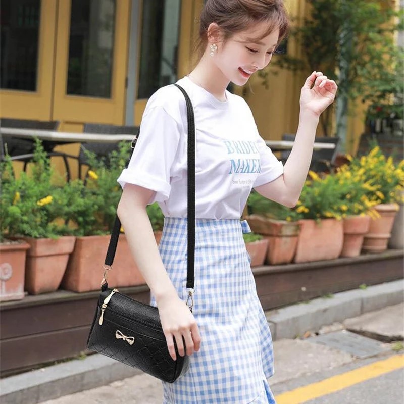 Women Bowknot Leather Small Handbags Female Shoulder Crossbody Bag High Quality Ladies Messenger Purse Tote Purses and Handbags