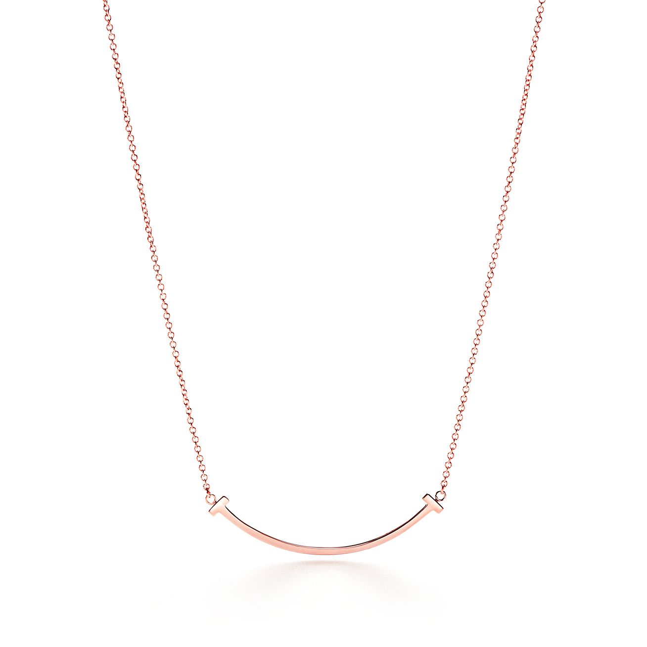 T Smile Pendant in Rose Gold, Small