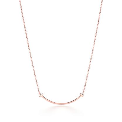 T Smile Pendant in Rose Gold, Small