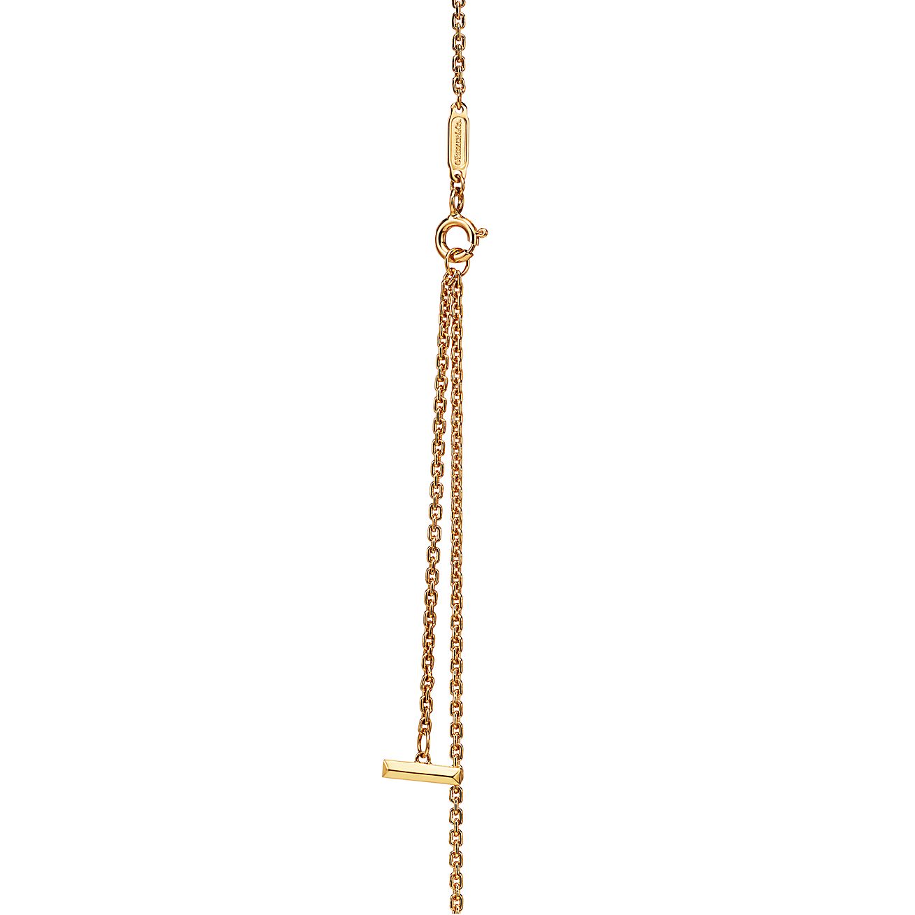 T T1 Circle Pendant in Yellow Gold with Pave Diamonds