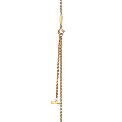 T T1 Circle Pendant in Yellow Gold with Pave Diamonds