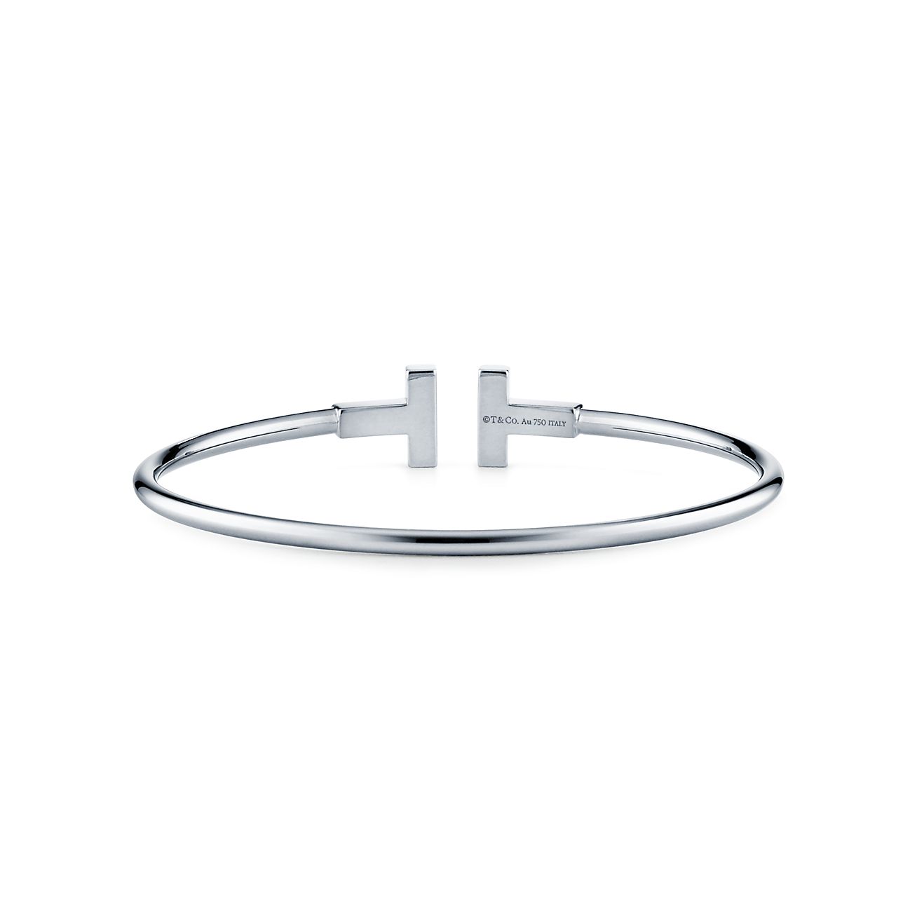 T Wire Bracelet in 18k White Gold