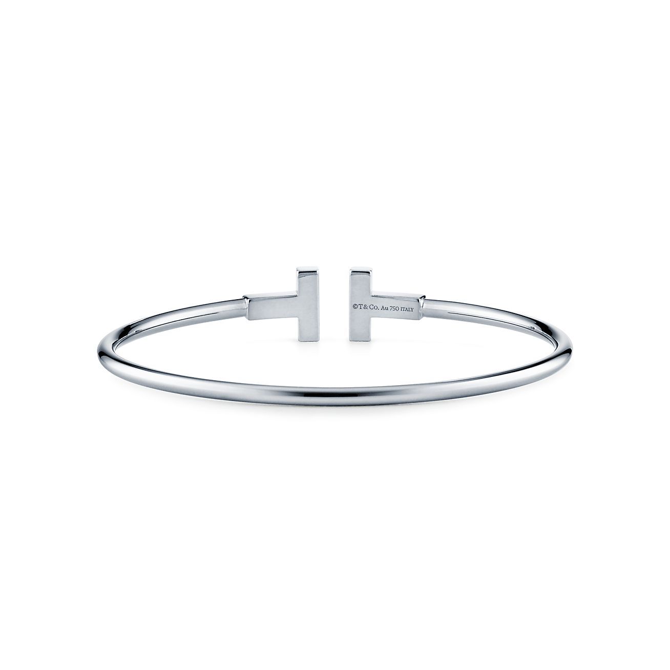 T Wire Bracelet in 18k White Gold