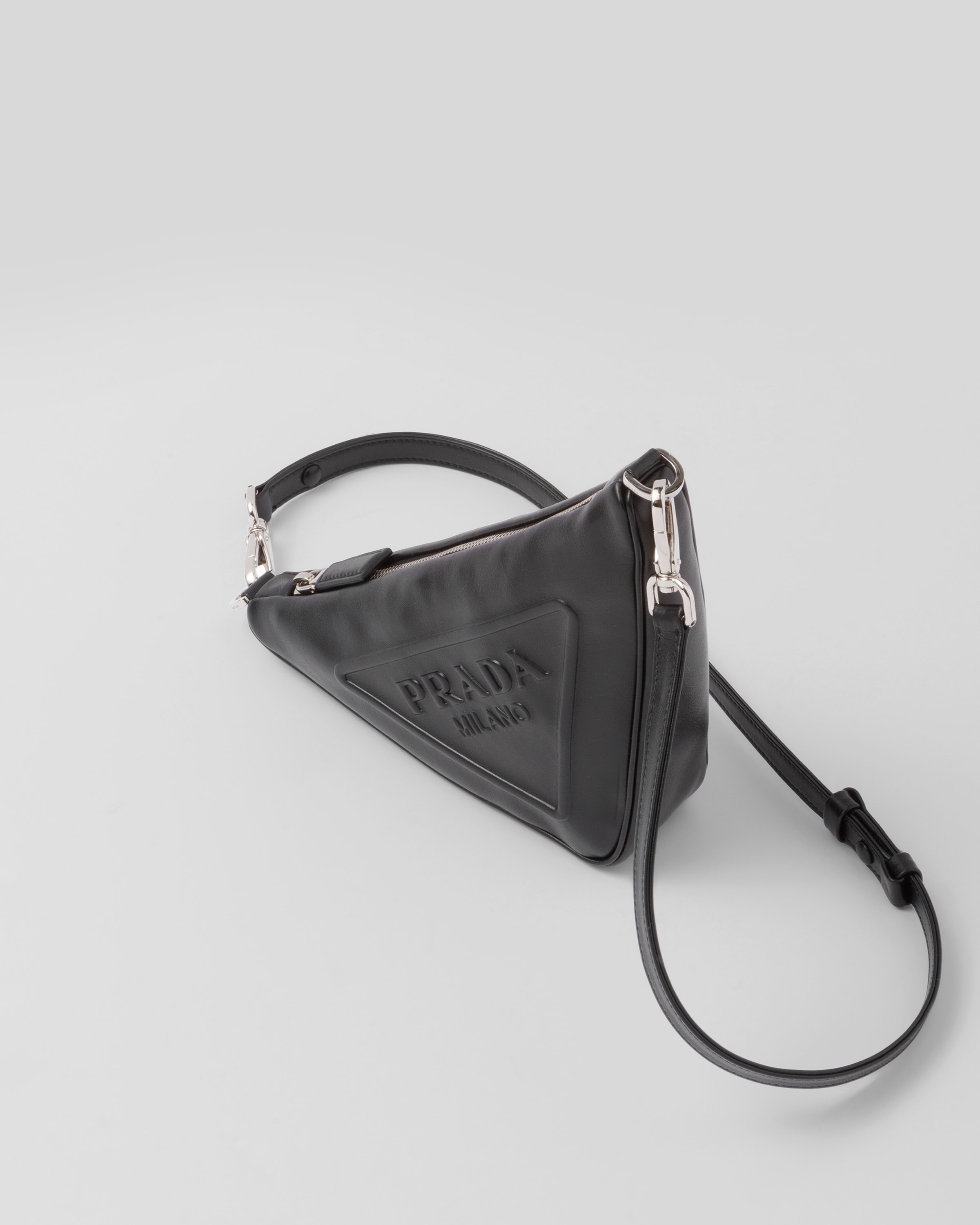 Triangle leather mini-bag