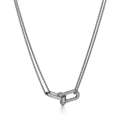 HardWear Link Pendant in White Gold with Pave Diamonds