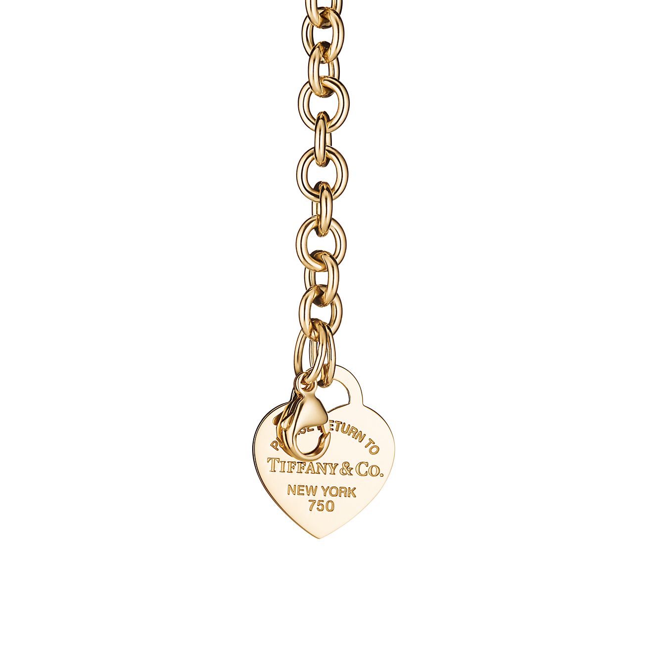 Return to 庐 Heart Tag Bracelet in Yellow Gold, Medium