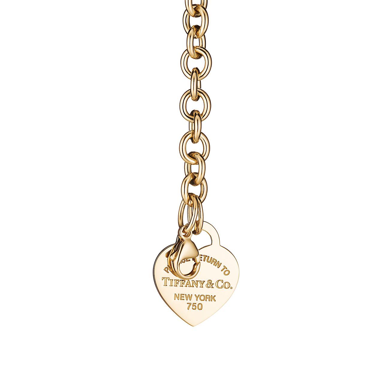 Return to 庐 Heart Tag Bracelet in Yellow Gold, Medium