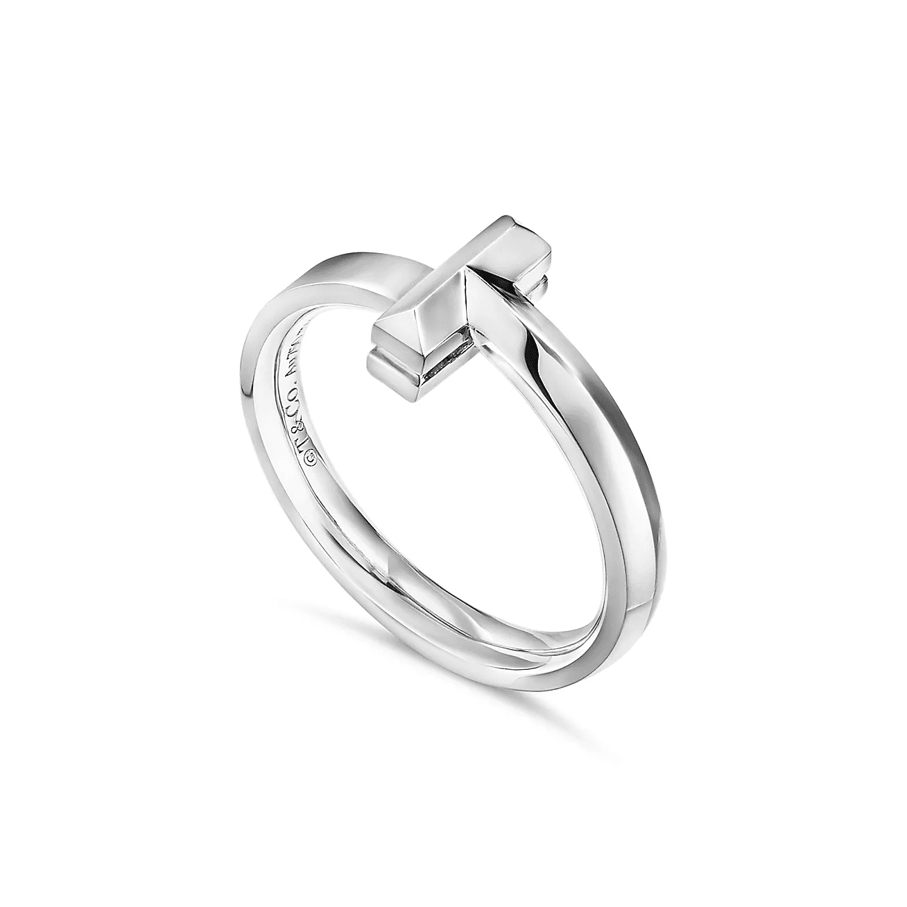 T T1 Ring in White Gold, 2.5 mm Wide