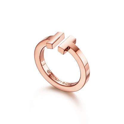 T Square Ring in Rose Gold