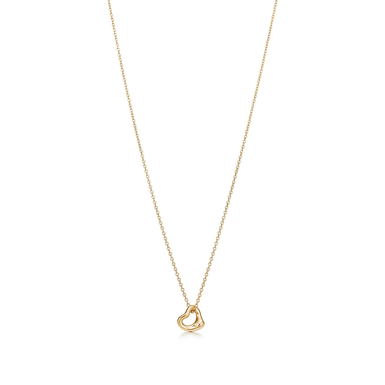 Elsa Peretti庐 Open Heart Pendant in Yellow Gold, 7 mm