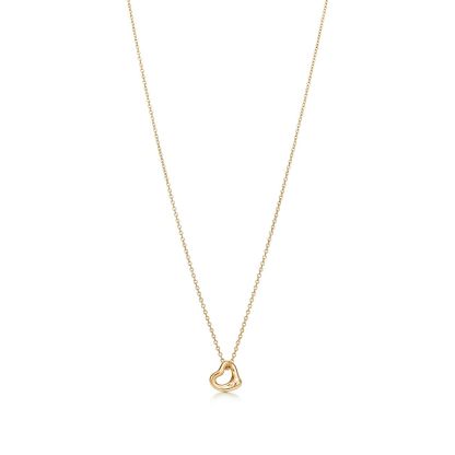 Elsa Peretti庐 Open Heart Pendant in Yellow Gold, 7 mm