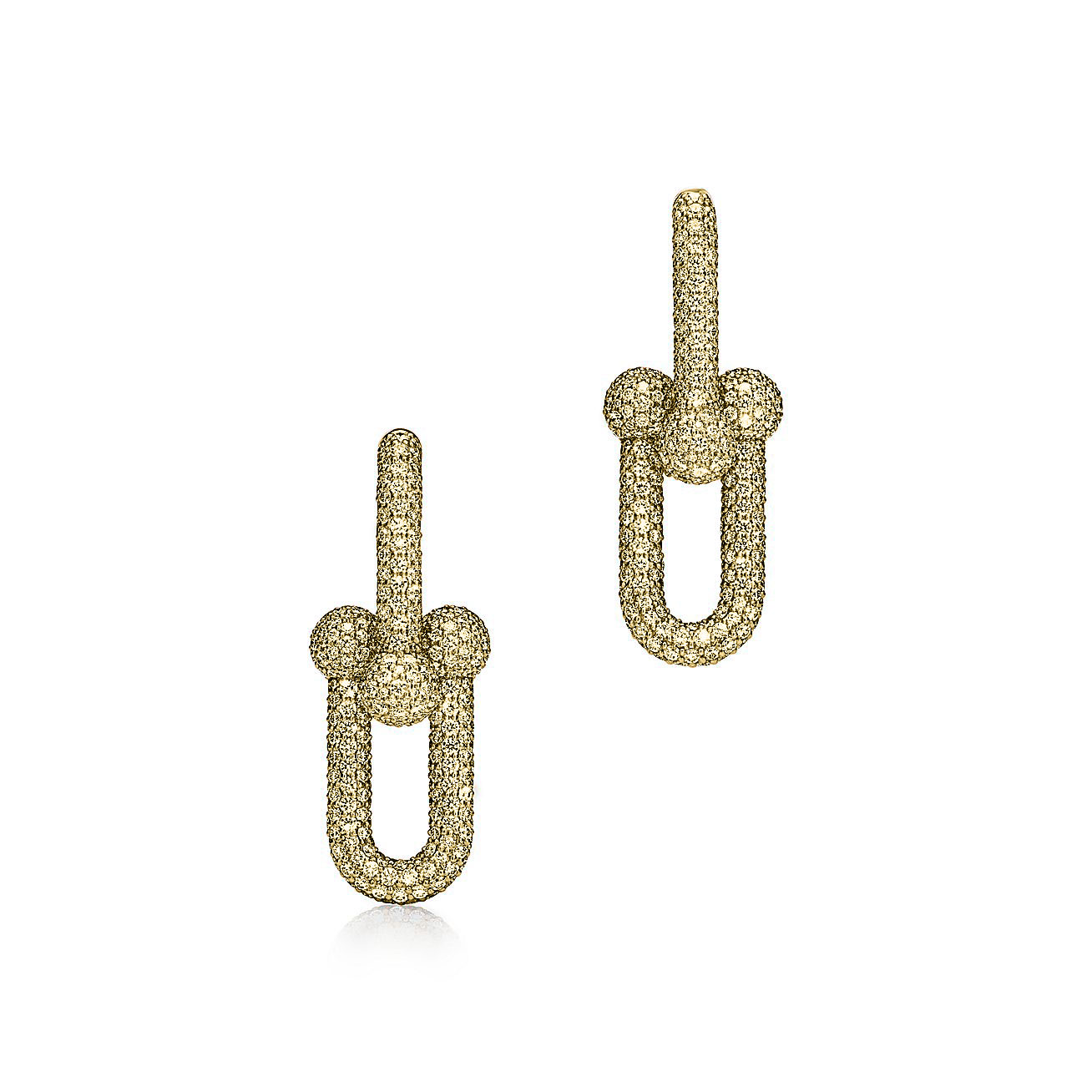 Hardwear gold diamond chain earrings